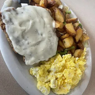 Country Fried Steak and Eggs