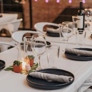 a table set for a wedding reception