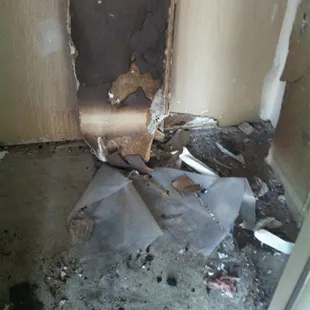 Fire damage that was never fixed.