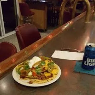 Nachos Supreme and a Bud Light--Winning Combination.