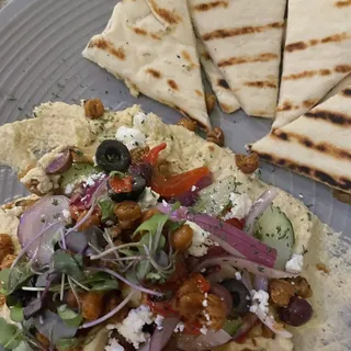 Hummus and Fried Chickpea Plate