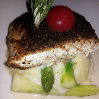 Wild Mushroom Crusted Alaskan Halibut