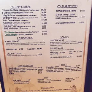 Menu, Page 1