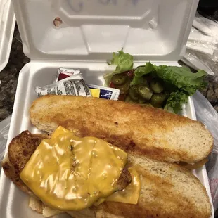 a sandwich and salad