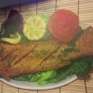 grilled fish, food