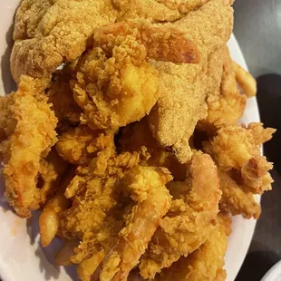 Fried fish and shrimp.