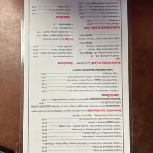 the menu