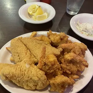 Fried fish and shrimp.