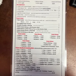 the menu