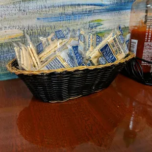 A basket of crackers