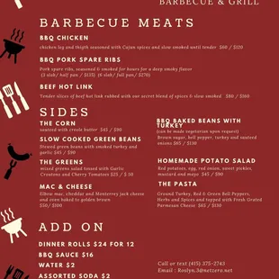 Big H's Catering menu - BBQ