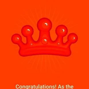 a crown with the words congratulations as the top - ranked regular here, you&apos;ve earned the title