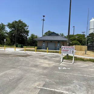 Construction of new restrooms by the tennis courts