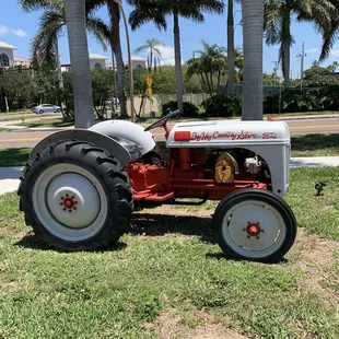 The tractor out side the Country Store.