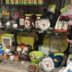 a variety of food items on display