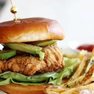 Fried Chicken Sandwich with homemade fries