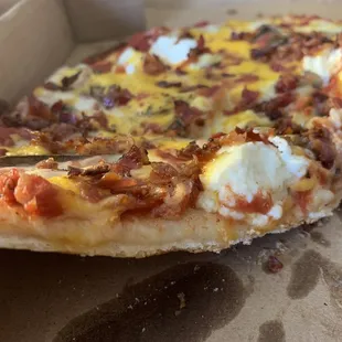 Not completely cooked through crust.