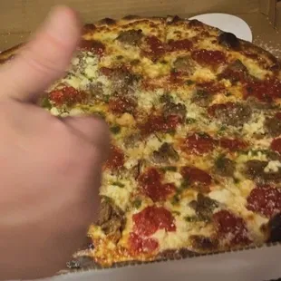 Meatball pizza