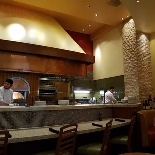 Stone fired pizza oven.