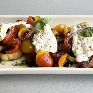 Burrata and heirloom tomatoes