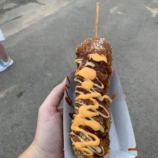 The super dog... amazing flavors, grab a napkin!!