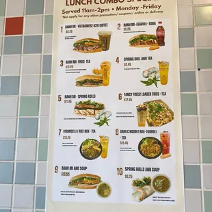 Lunch combo specials are quite reasonable