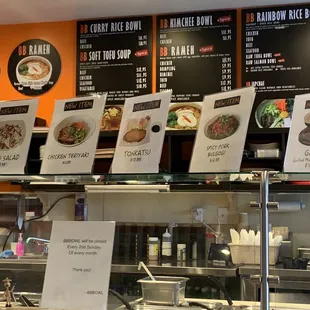 Additional menu items