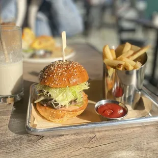 Double burger and fries!