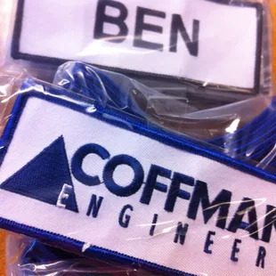 Custom company patches and name patches embroidered in the perfect color!