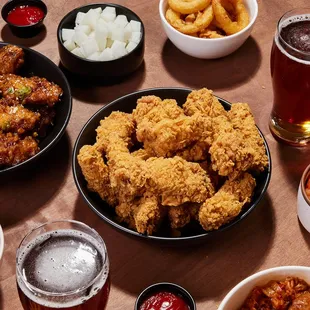 chicken wings and fried chicken