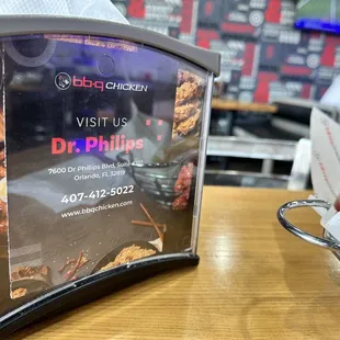 a menu for a restaurant