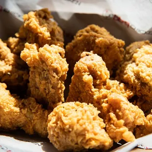  a basket of fried chicken