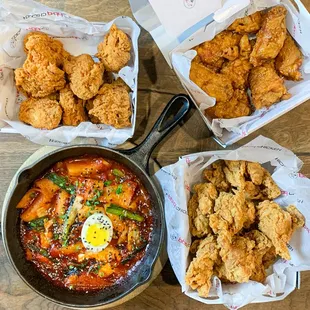 chicken wings and fried chicken