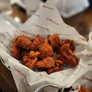  a basket of fried chicken