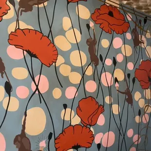 a mural of poppies