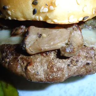 Bison Burger, close-up.