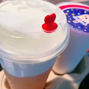 Delivery: Yogurt drink + lychee; Salted cheese Tea