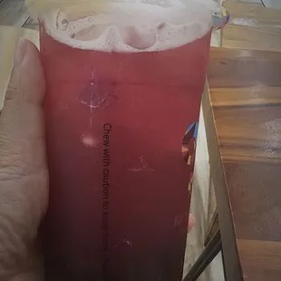 dragonfruit tea with black pearl