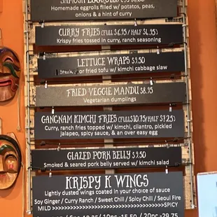 the menu