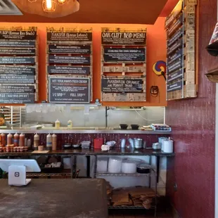 menus on the wall