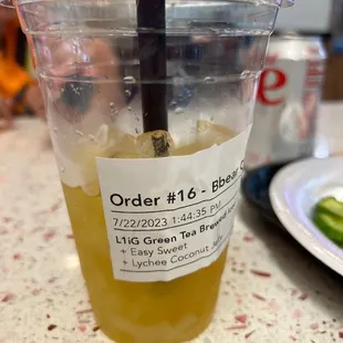 a drink in a plastic cup