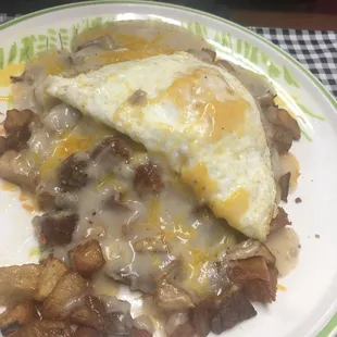 Frick frack w/ "over medium" egg substitution