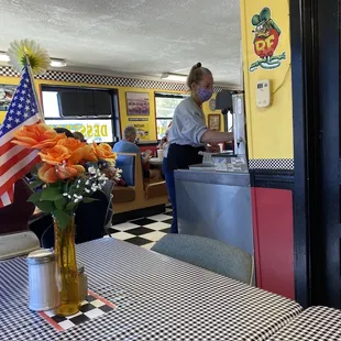 a woman preparing food