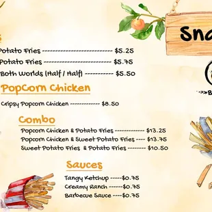 Our Snack Menu