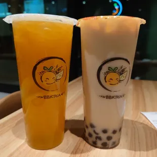 Peach lemonade + jasmine milk tea