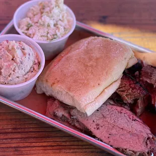 2 meat combo | Brisket &amp; Tri-Tip w/ Potato Salad &amp; Cole Slaw