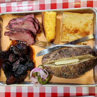 Two Meat Combo with Tri Tip and Burnt Ends