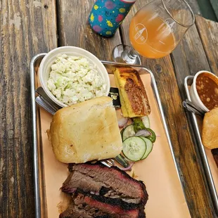 Brisket,  corn bread &amp; coleslaw
