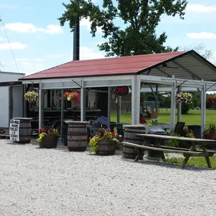 a bbq on the side of the road