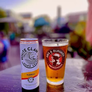 White claw &amp; a beer